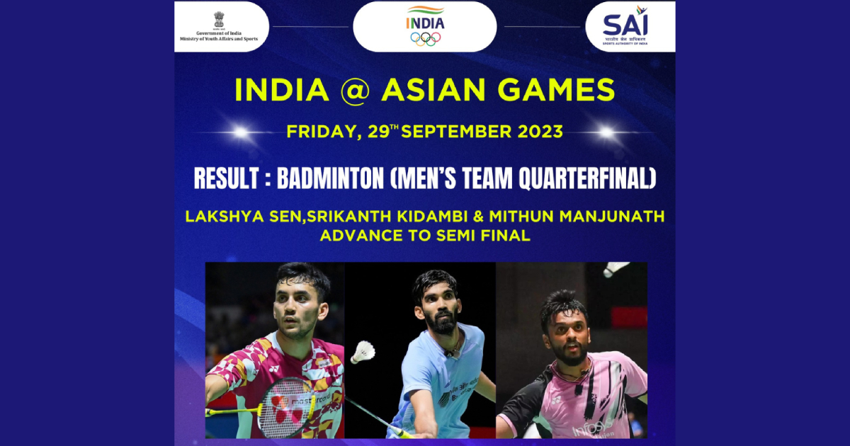 Asian Games: Indian men's badminton team assures historic medal after 37 years